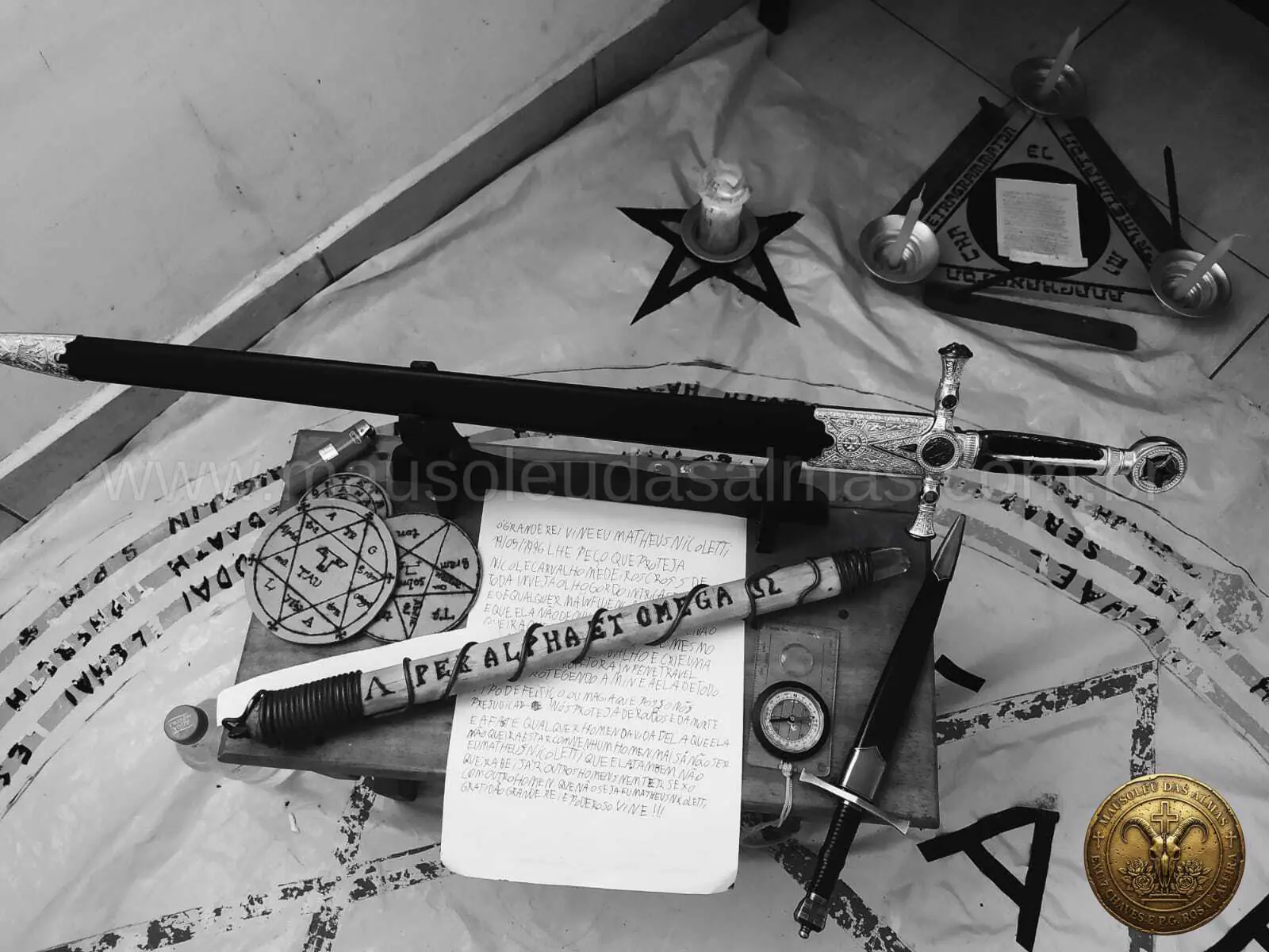Ferramentas Magicas Magickas Goetia Goécia Espada Adaga Baqueta Selo de Salomão hexagrama Pentagrama